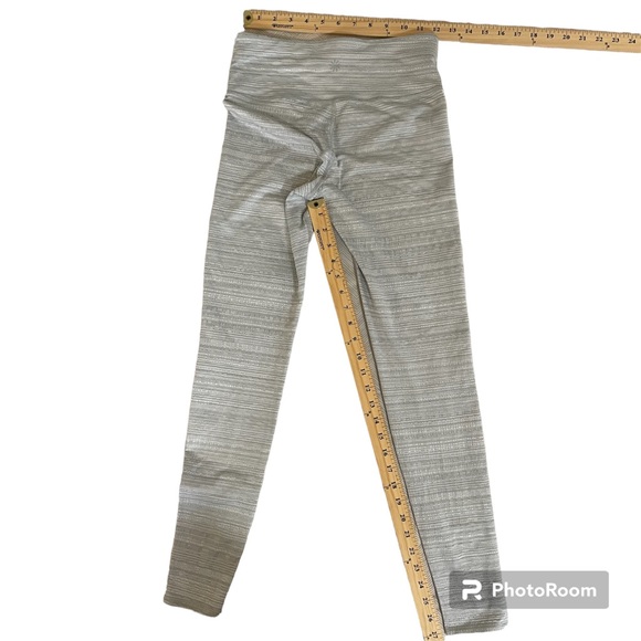 Athleta Leggings Heather Grey Textured Size Small Gently Worn Hidden WaistPocket - Picture 2 of 9